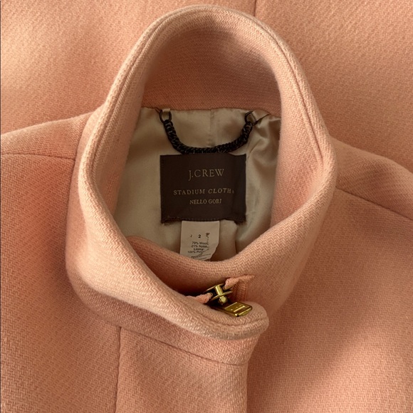 J.Crew Pale pink Nello Gori wool Stadium Cloth Coat Sz 2 4 Small - Picture 13 of 13